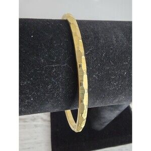 Vintage Monet Gold Tone Bangle Bracelet Geometric Facet Stack #118